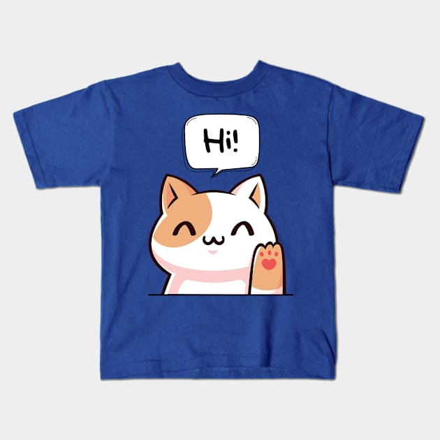 Cute Cat Kids T-Shirt by RAMKUMAR G R